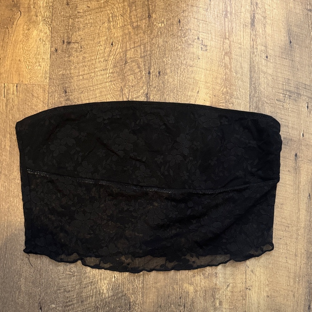 Black Lace Bandeau Top